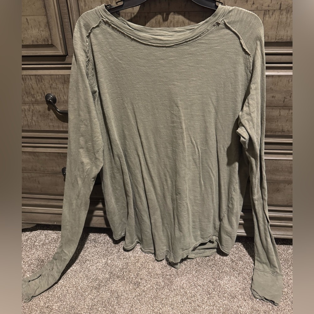 Olive Green FREE PEOPLE Women's Long Sleeve Top